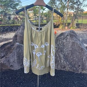 Wahine Toa Designs Hawaii Rayon Tank Top Size Women's Large Aloha Wear